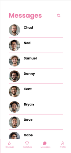 High fidelity messaging screen