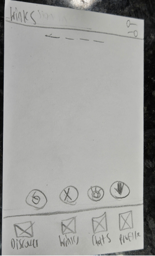 Paper sketch of the feed screen