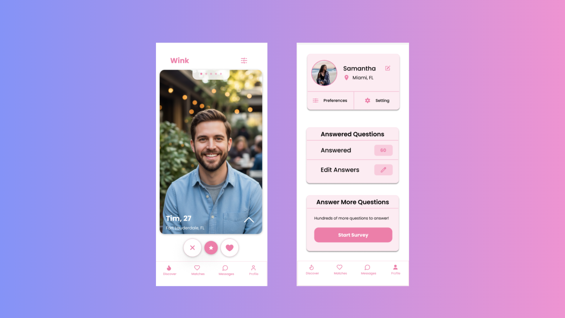 Wink style guide showing colors, type, and UI components